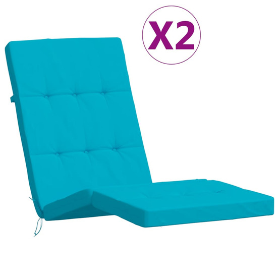 Coussins de chaise longue lot de 2 turquoise tissu oxford bain de soleil