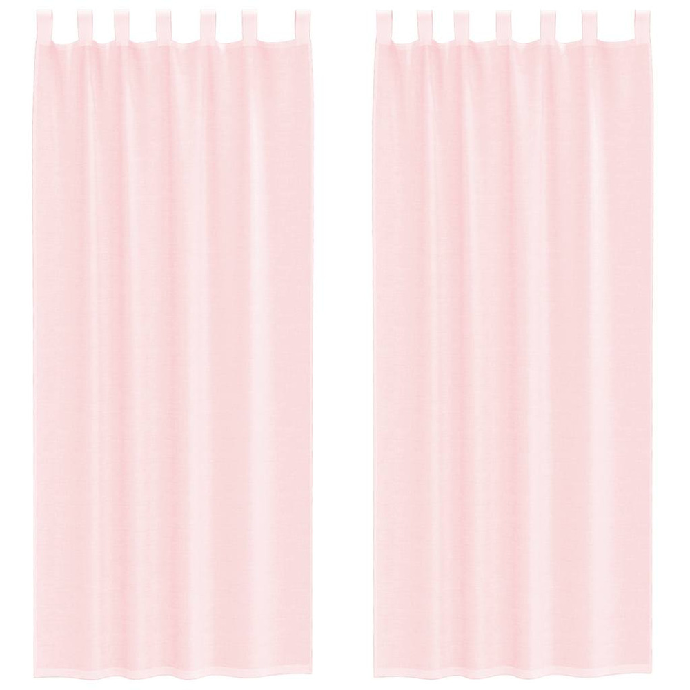 Rideaux en voile avec passe-tringles 2 pcs rose clair