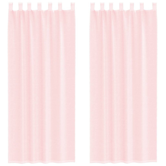 Rideaux en voile avec passe-tringles 2 pcs rose clair