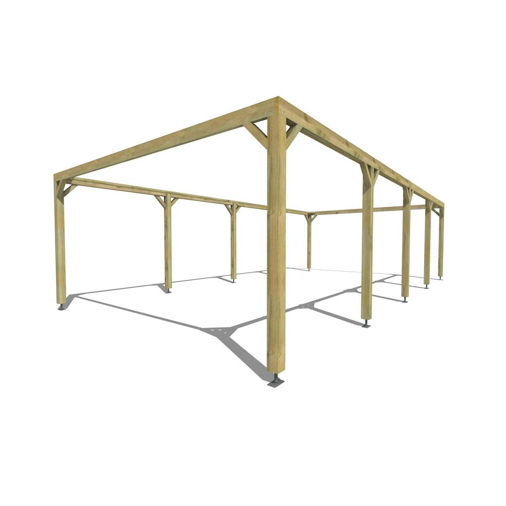 Pergola bois • 10m x 5m • indépendante • cadre simple • livraison comprise