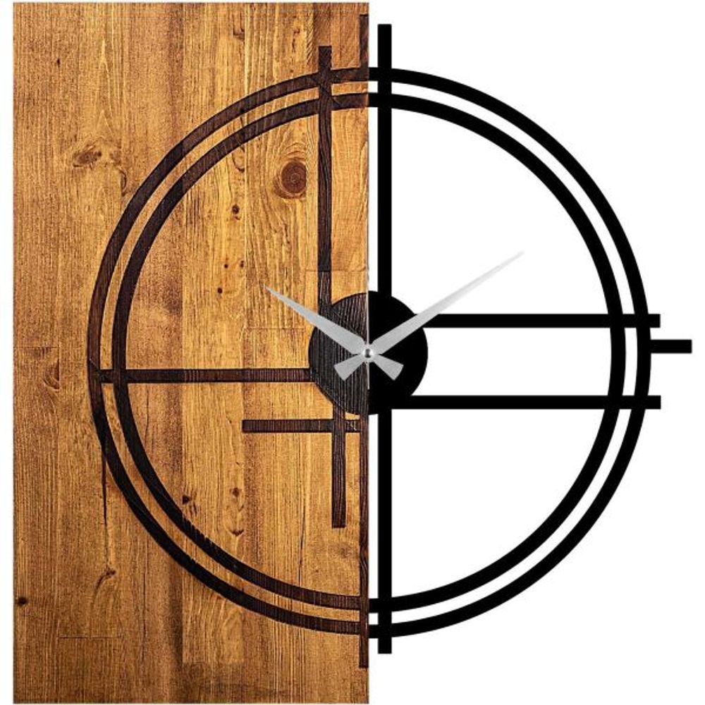 Horloge en bois et métal clock cercle
