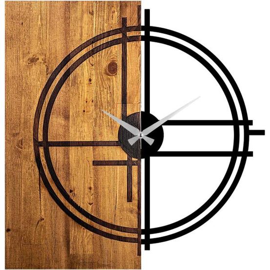 Horloge en bois et métal clock cercle