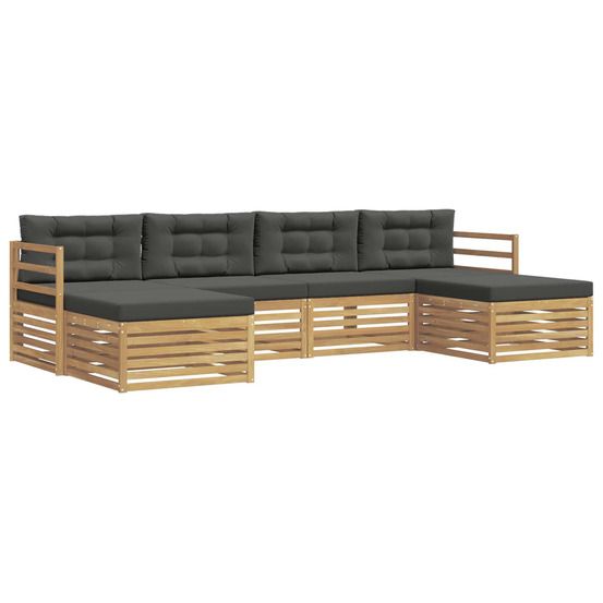Ensemble de canapés d'extérieur 6 pc blanc et anthracite