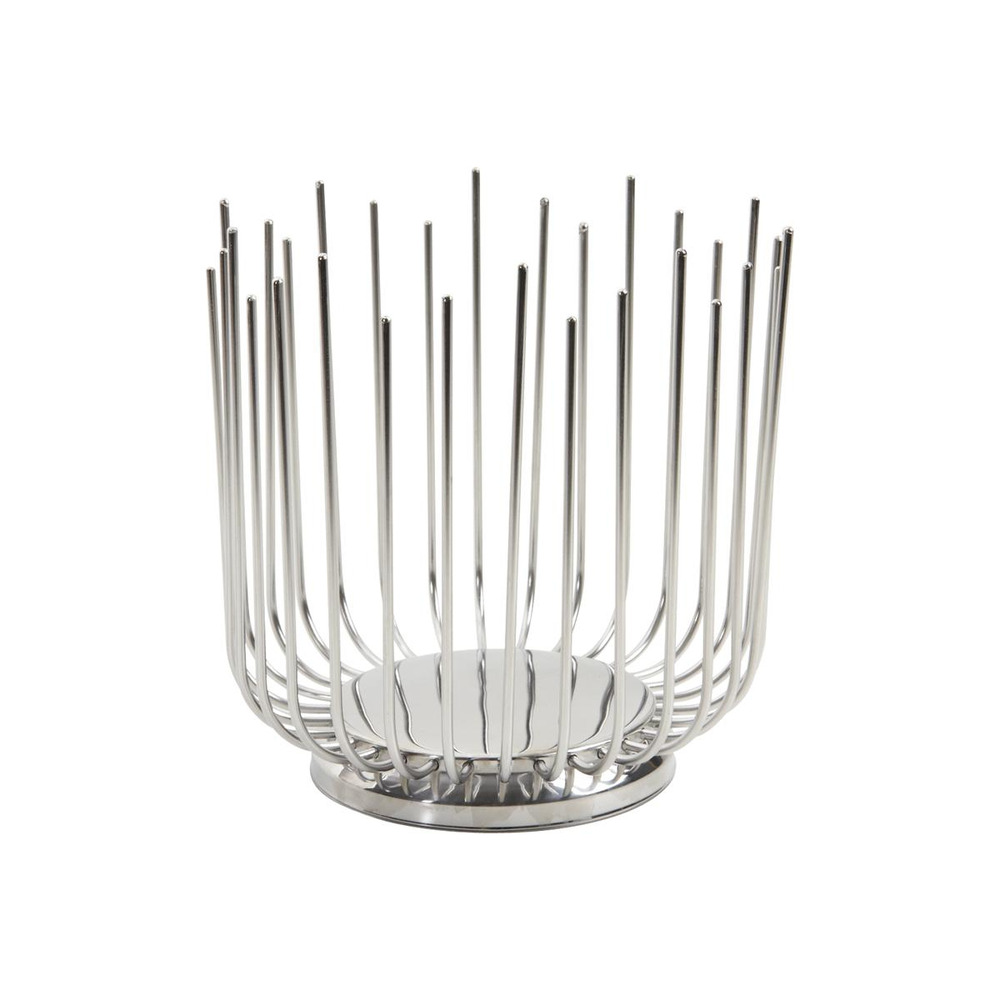 Coupe à fruits ronde en métal haute argentée