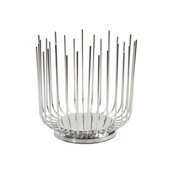 Coupe à fruits ronde en métal haute argentée