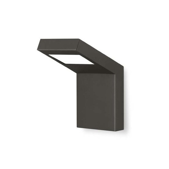 Applique murale design rectangle anthracite 160mm blanc neutre 400 lumens extérieur ip54