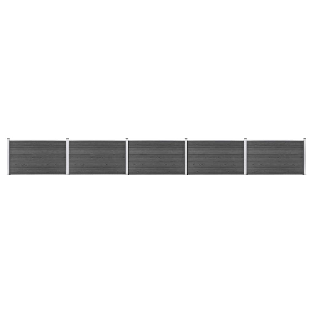 Ensemble de panneau de clôture wpc 872x105 cm noir
