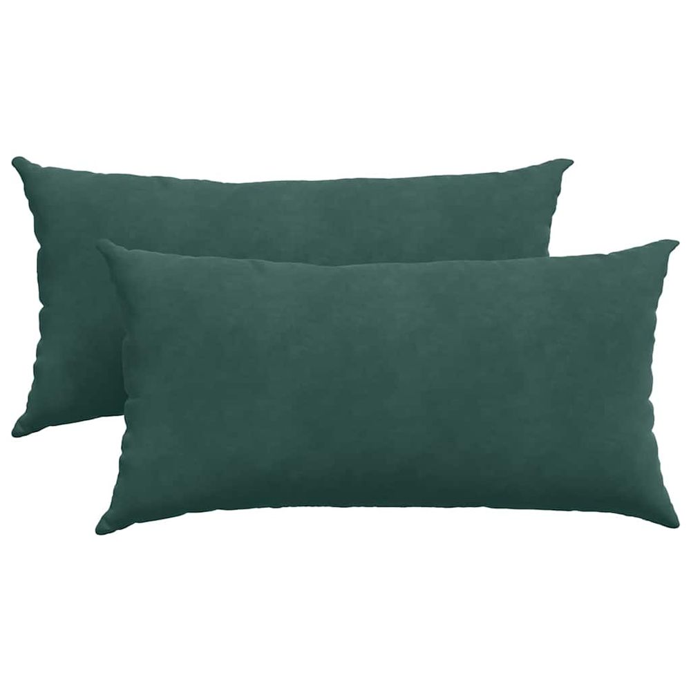 Coussins de canapé 2 pcs vert foncé 80 x 40 cm