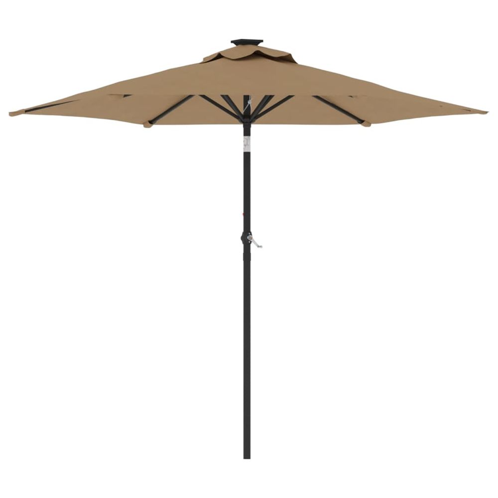 Parasol de jardin avec mât en acier taupe 225x225x212 cm
