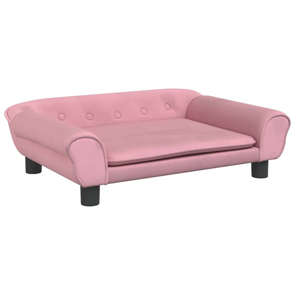 Lit pour chien panier canapé confortable 70 x 48 x 22 cm velours rose