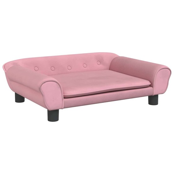 Lit pour chien panier canapé confortable 70 x 48 x 22 cm velours rose