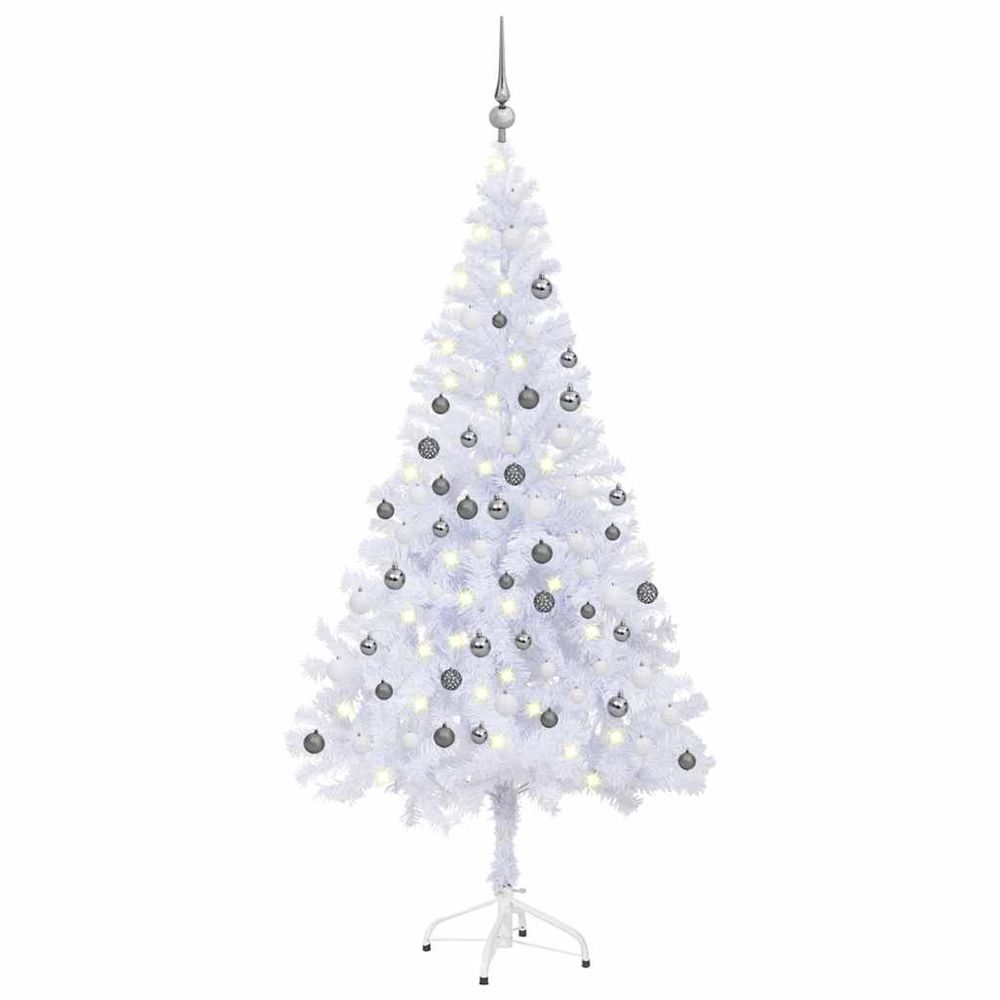 Arbre de noël artificiel pré-éclairé/boules 180 cm 620 branches