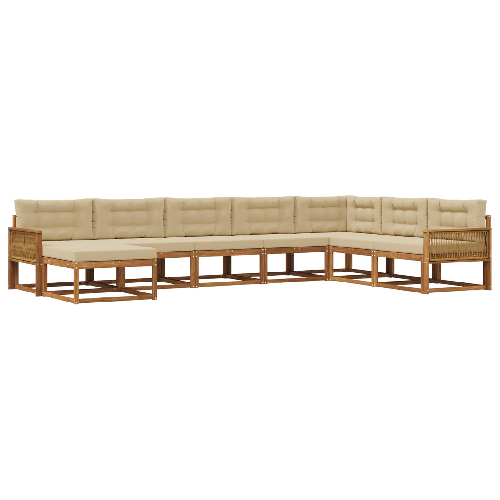Ensemble de canapés d'extérieur 8 pcs naturel et beige