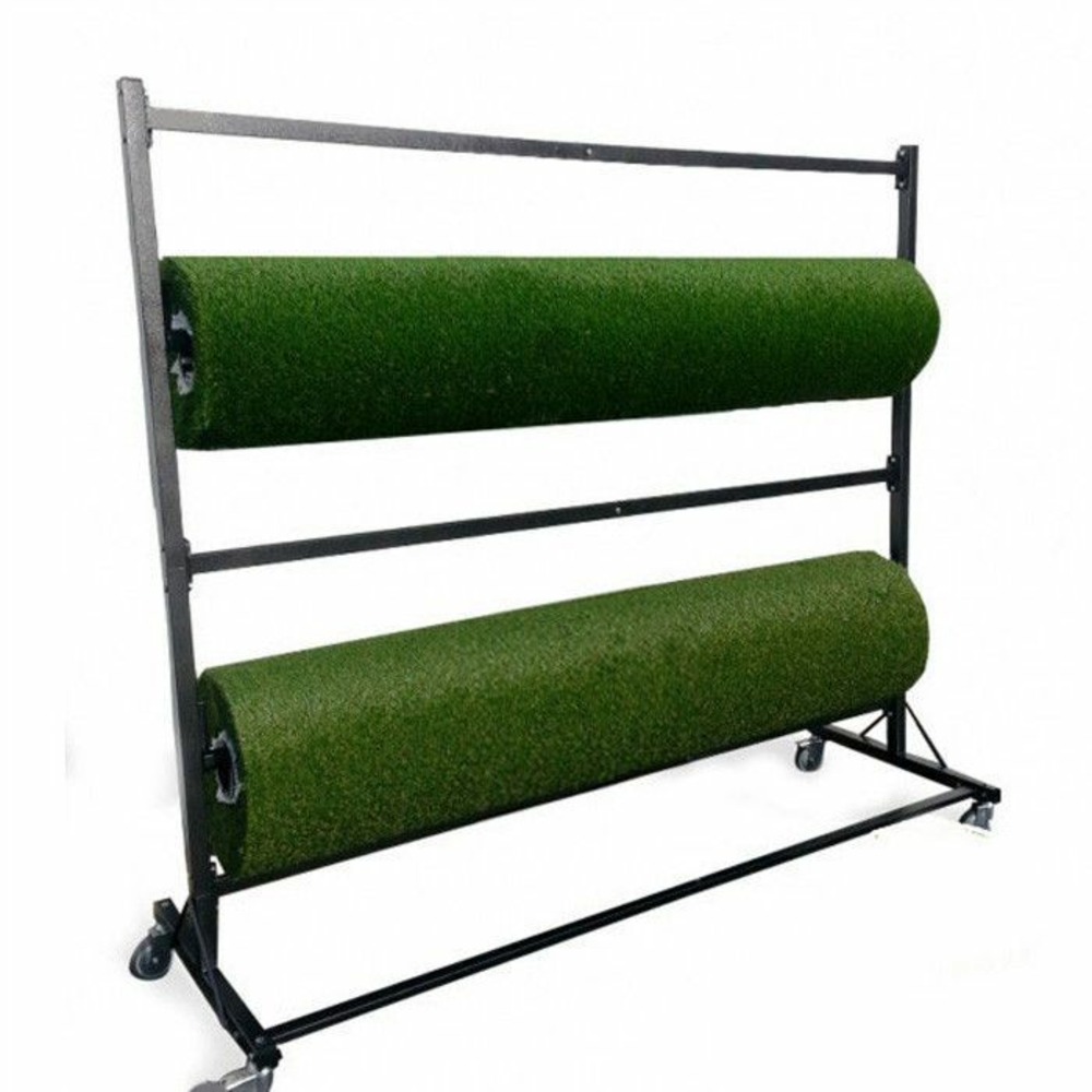 Dévidoir présentoir pour 2 rouleaux de gazon synthétique 2m de large