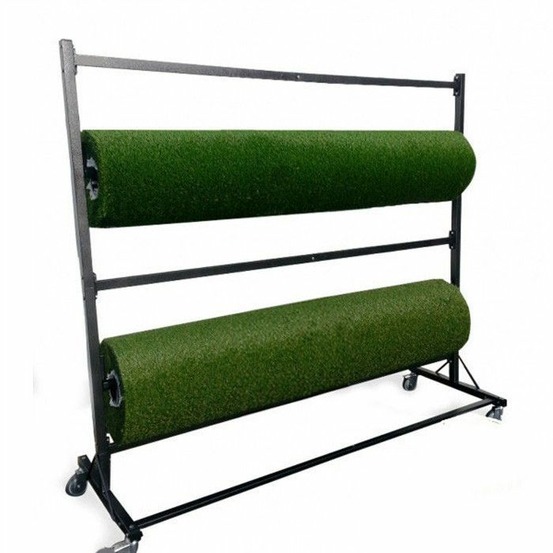 Dévidoir présentoir pour 2 rouleaux de gazon synthétique 2m de large