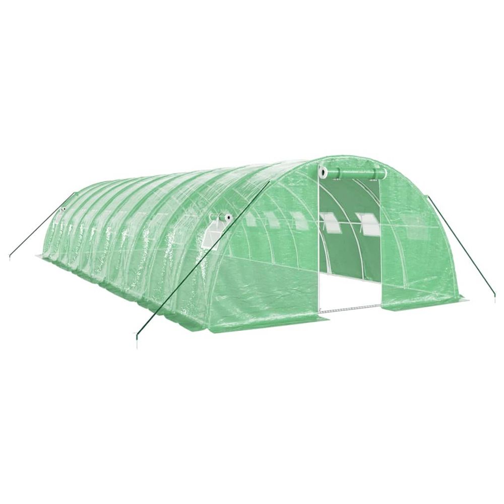 Serre avec cadre en acier vert 40 m² 10x4x2 m