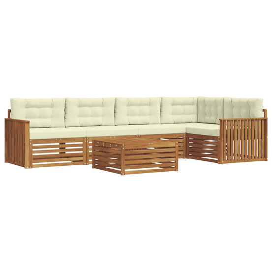 Ensemble de canapés d'extérieur 6 pcs naturel et crème