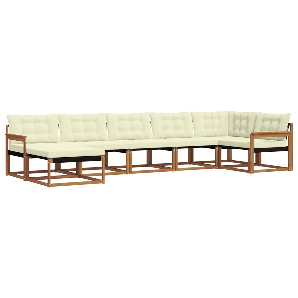 Ensemble de canapés d'extérieur 21 pcs naturel et crème