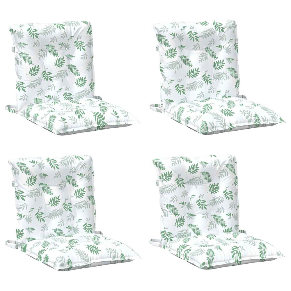 Coussin d'extérieur 4 pc motif à feuilles fines 100 x 50 x 7 cm