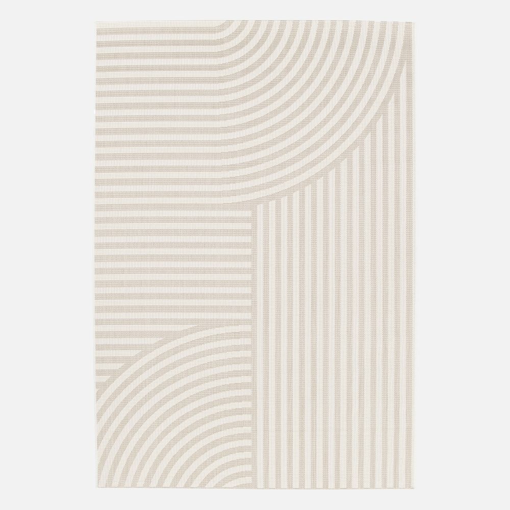 Tapis intérieur/extérieur motif arches beige, 100% polyester recyclé