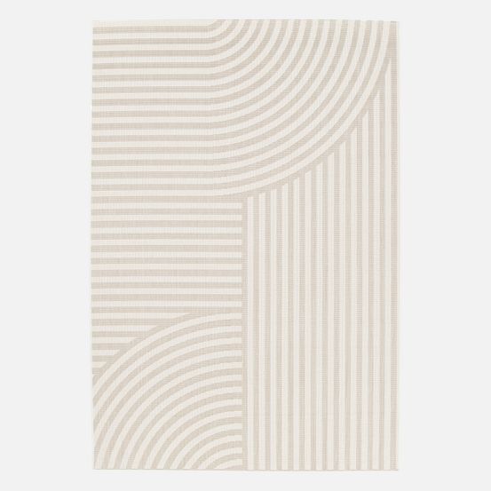 Tapis intérieur/extérieur motif arches beige, 100% polyester recyclé