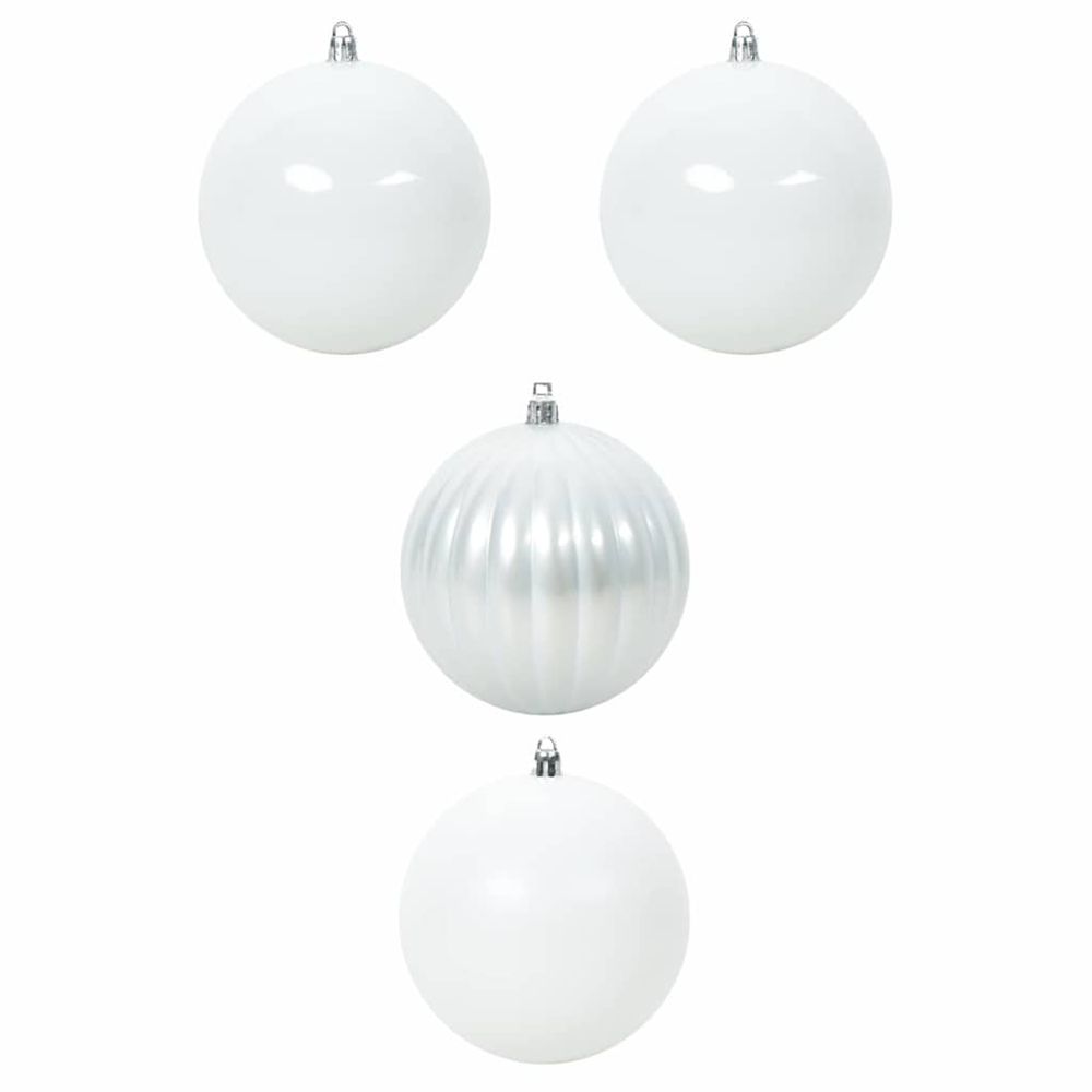 Ensemble de boules de noël xxl 4 pc blanc ø 20 cm plastique