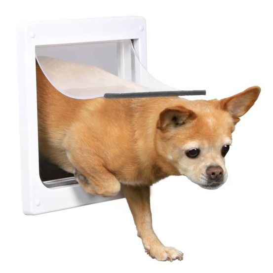 Chatière pour chiens à double sens taille xs-s 25 x 29 cm blanc