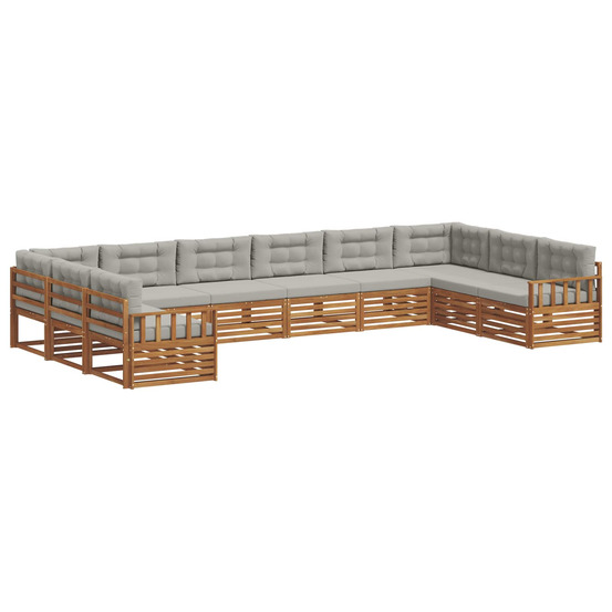 Ensembles de canapés avec coussin 4 pcs gris naturel et clair