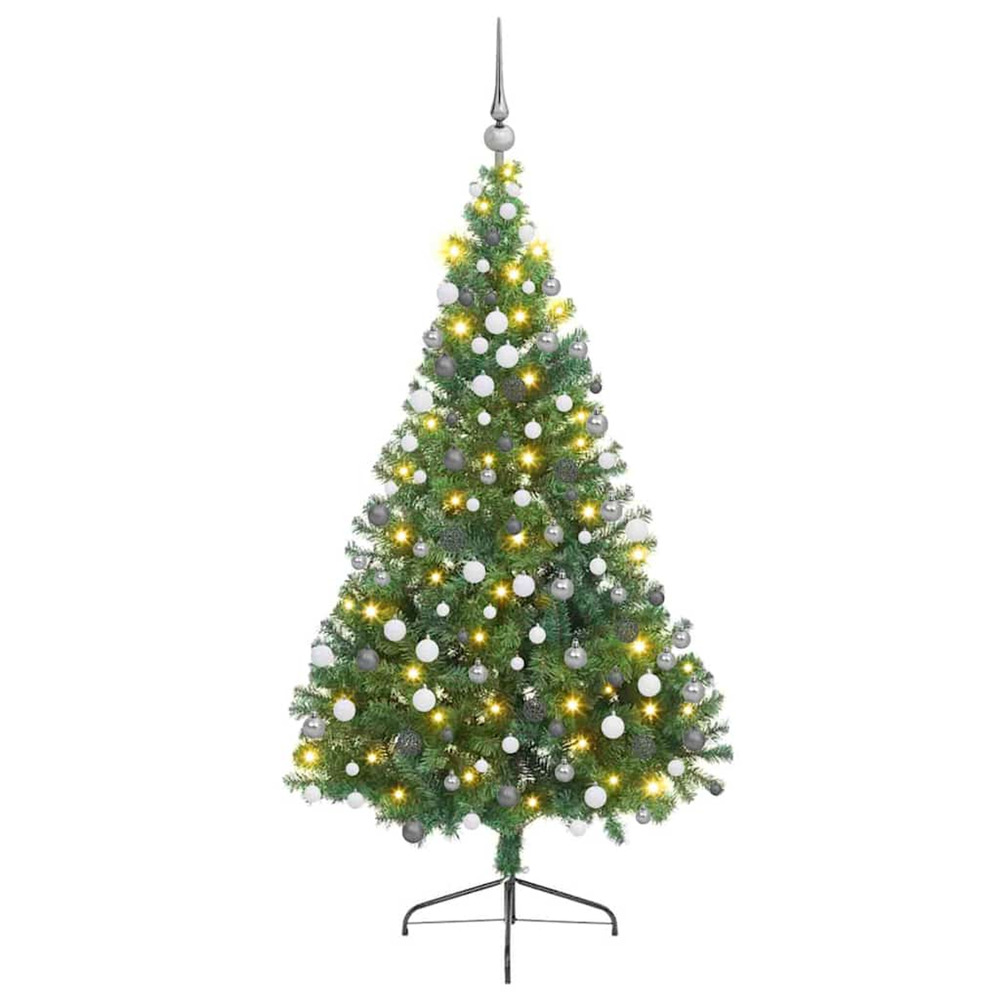 Sapin de noël artificiel pré-éclairé vert 180 cm pvc