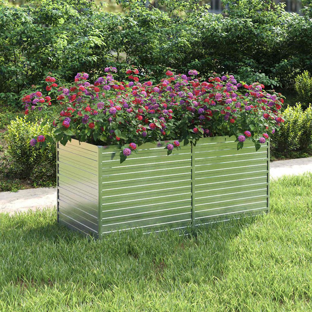Carré potager acier galvanisé potager surélevé pour jardin 160x80x77cm