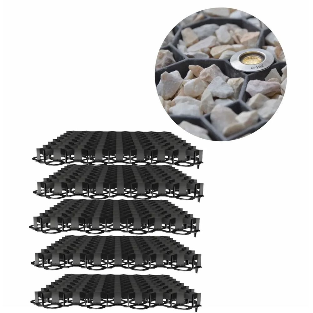 Lot de 10 dalles gazon en plastique noires