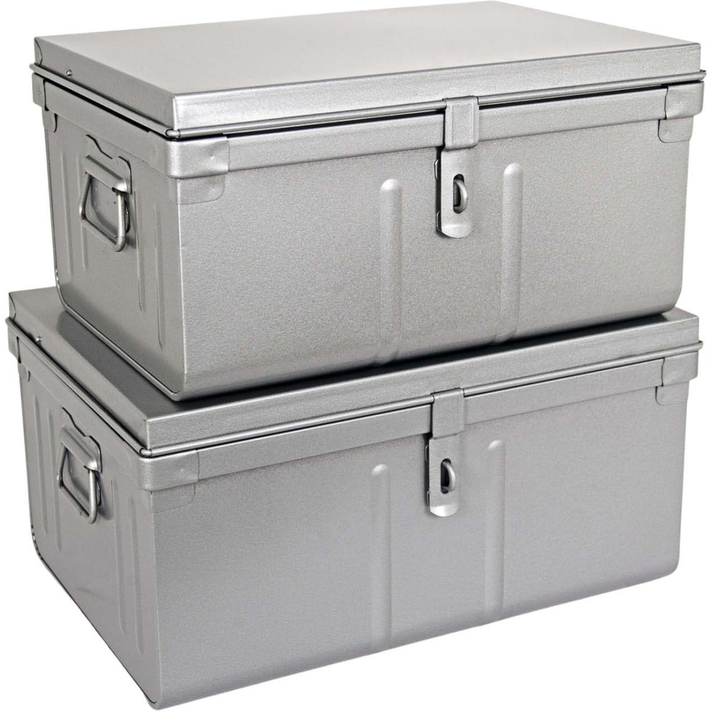 Lot de 2 coffres en métal habitat