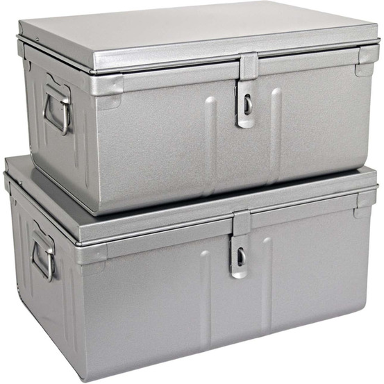 Lot de 2 coffres en métal habitat