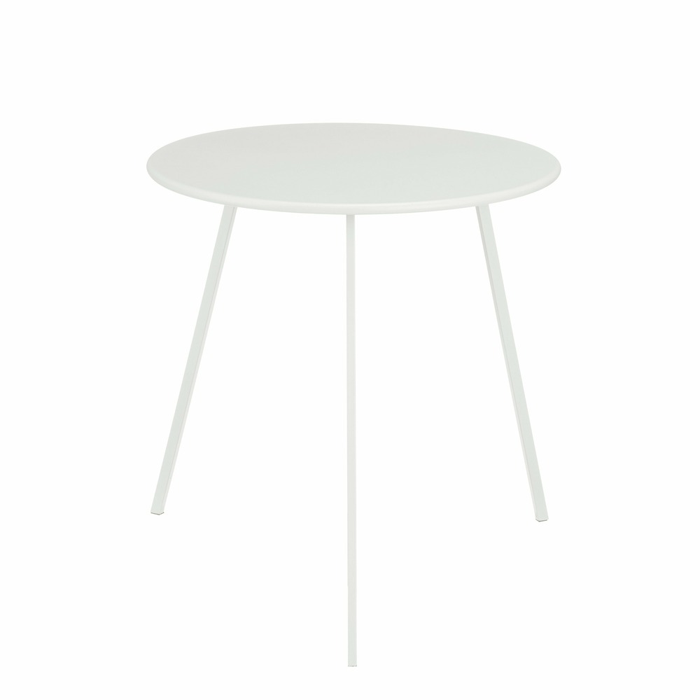 Mica decorations - table d'appoint d'extérieur en métal blanc h50