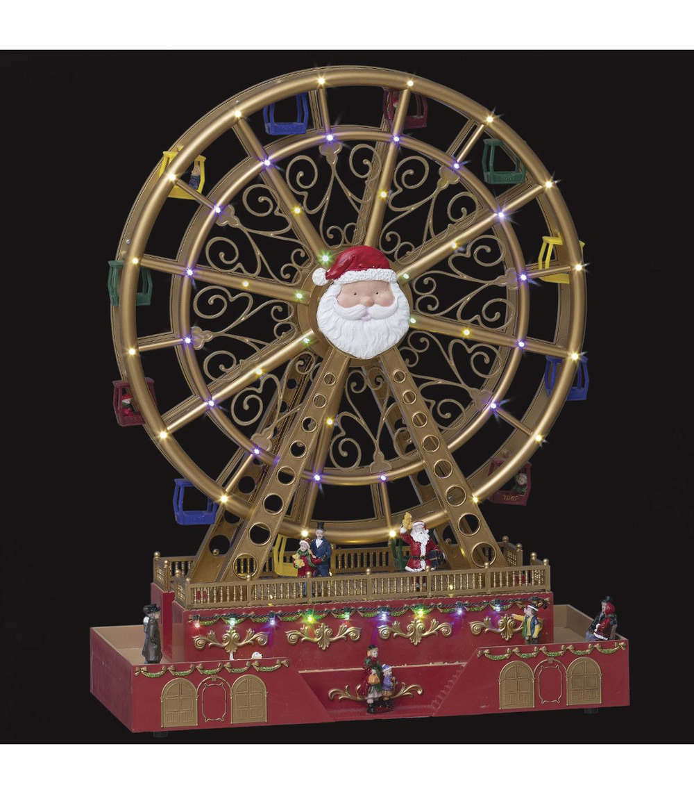 Village de noël lumineux et musical grand roue animée et clignotante