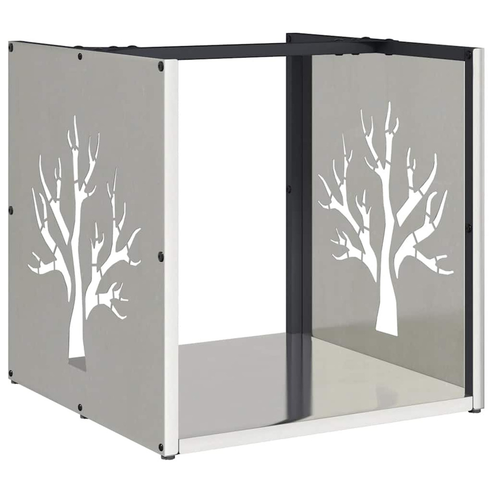 Portant de bois de chauffage 40x40x40 cm acier inoxydable