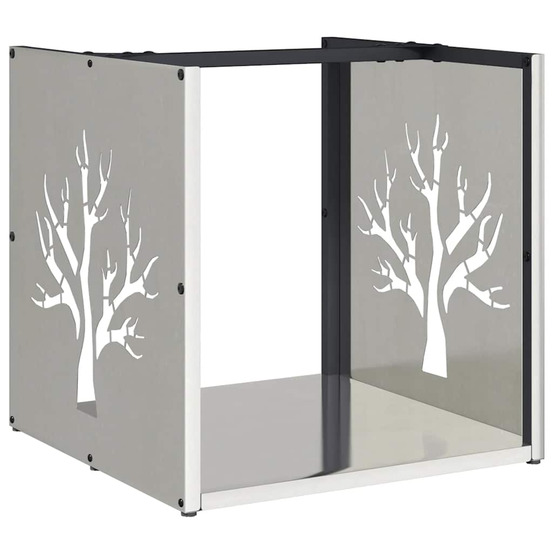 Portant de bois de chauffage 40x40x40 cm acier inoxydable