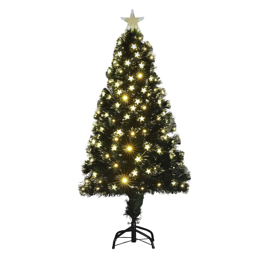 Luca lighting mercury sapin de noël artificiel avec fibre optique - décoration noël lumineuse avec 185 led blanc chaud - sapin
