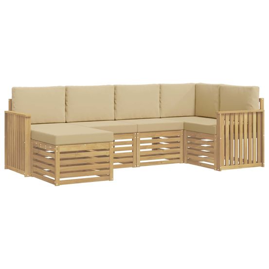 Ensemble de canapés d'extérieur 6 pc blanc et beige polyester