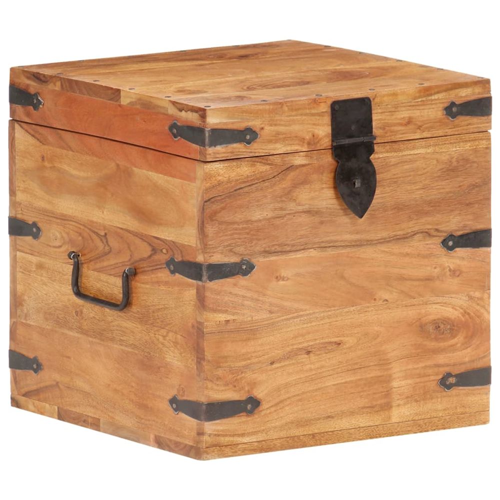 Coffre 40x40x40 cm bois d'acacia solide