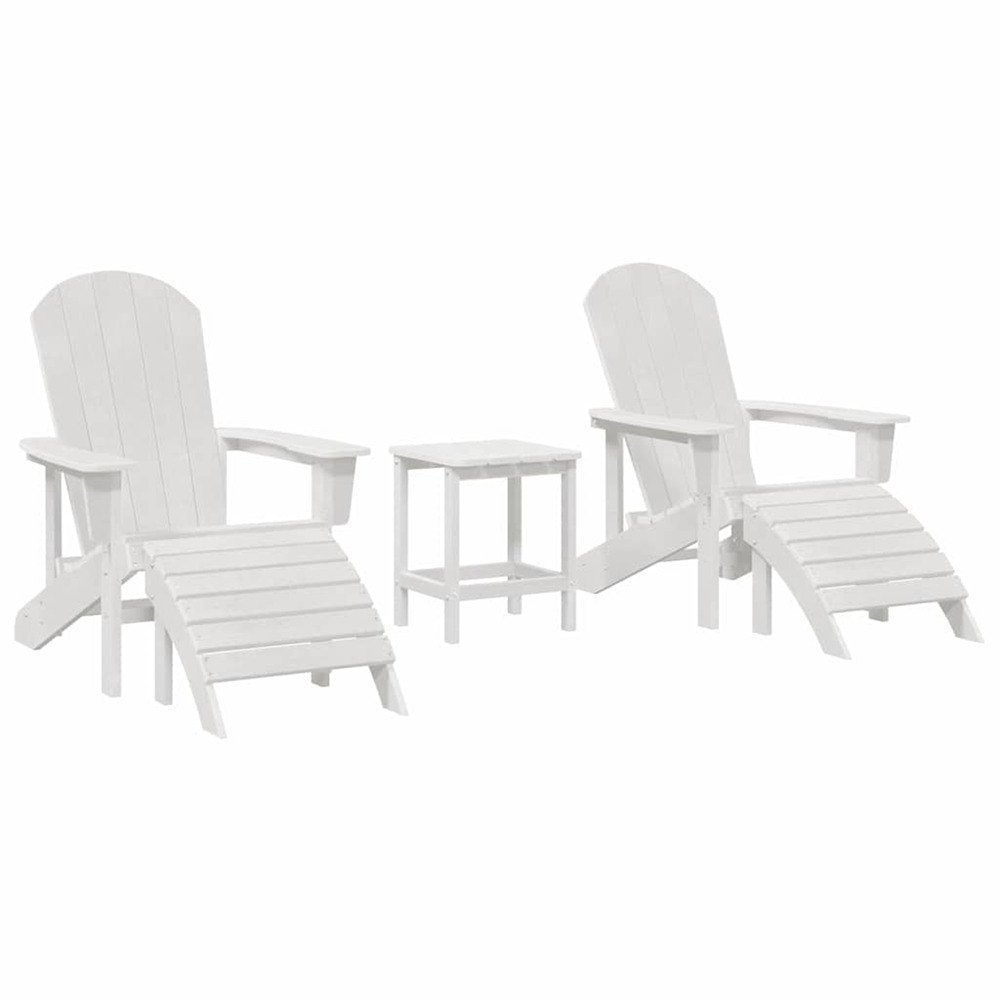 Chaise de jardin 3 pcs blanc polyéthylène
