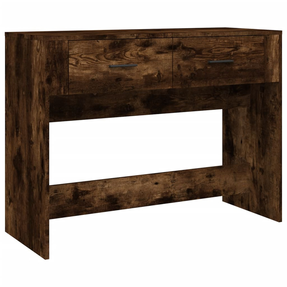 Table console chêne fumé 100x39x75 cm bois d'ingénierie