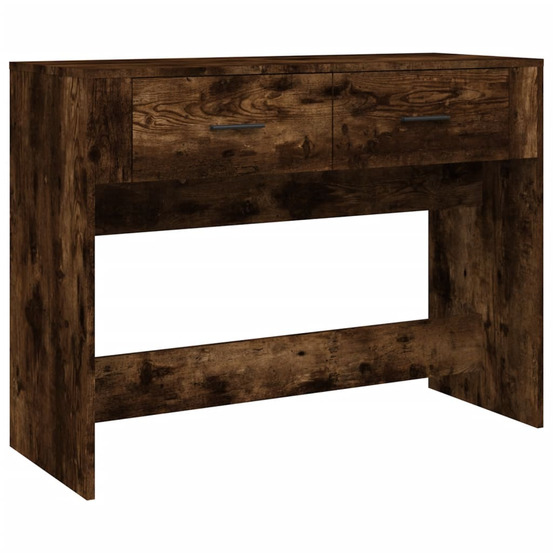Table console chêne fumé 100x39x75 cm bois d'ingénierie