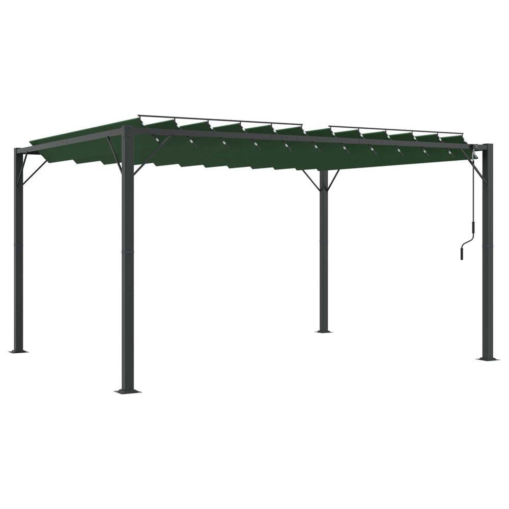 Gazebo avec toiture louvée 3 x 4 x 2,14 m vert