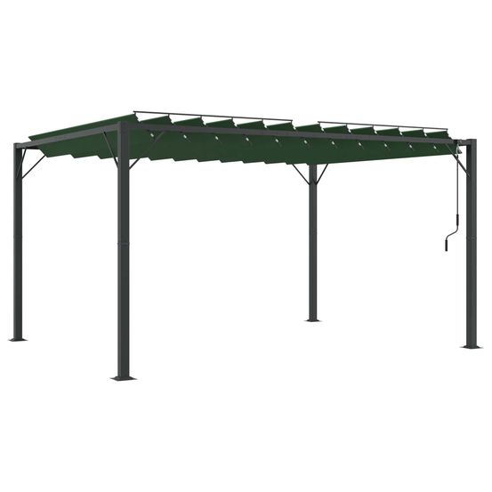 Gazebo avec toiture louvée 3 x 4 x 2,14 m vert