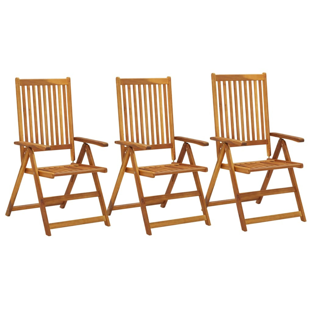 Chaises inclinables de jardin 3 pcs