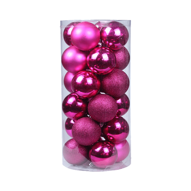 Lot de boules de noël - rose foncé 8 cm
