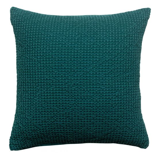 Coussin stonewashed maia petrole 45 x 45 cm