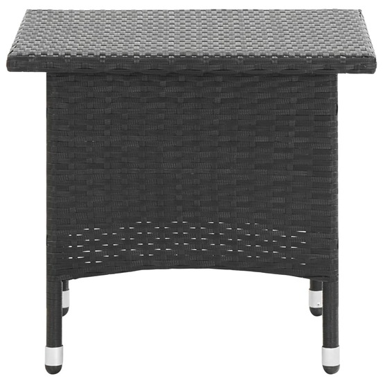 Table à thé noir 50x50x47 cm résine tressée