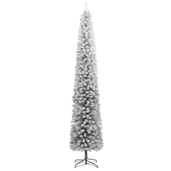Sapin de noël mince avec support et flocon de neige 300 cm pvc